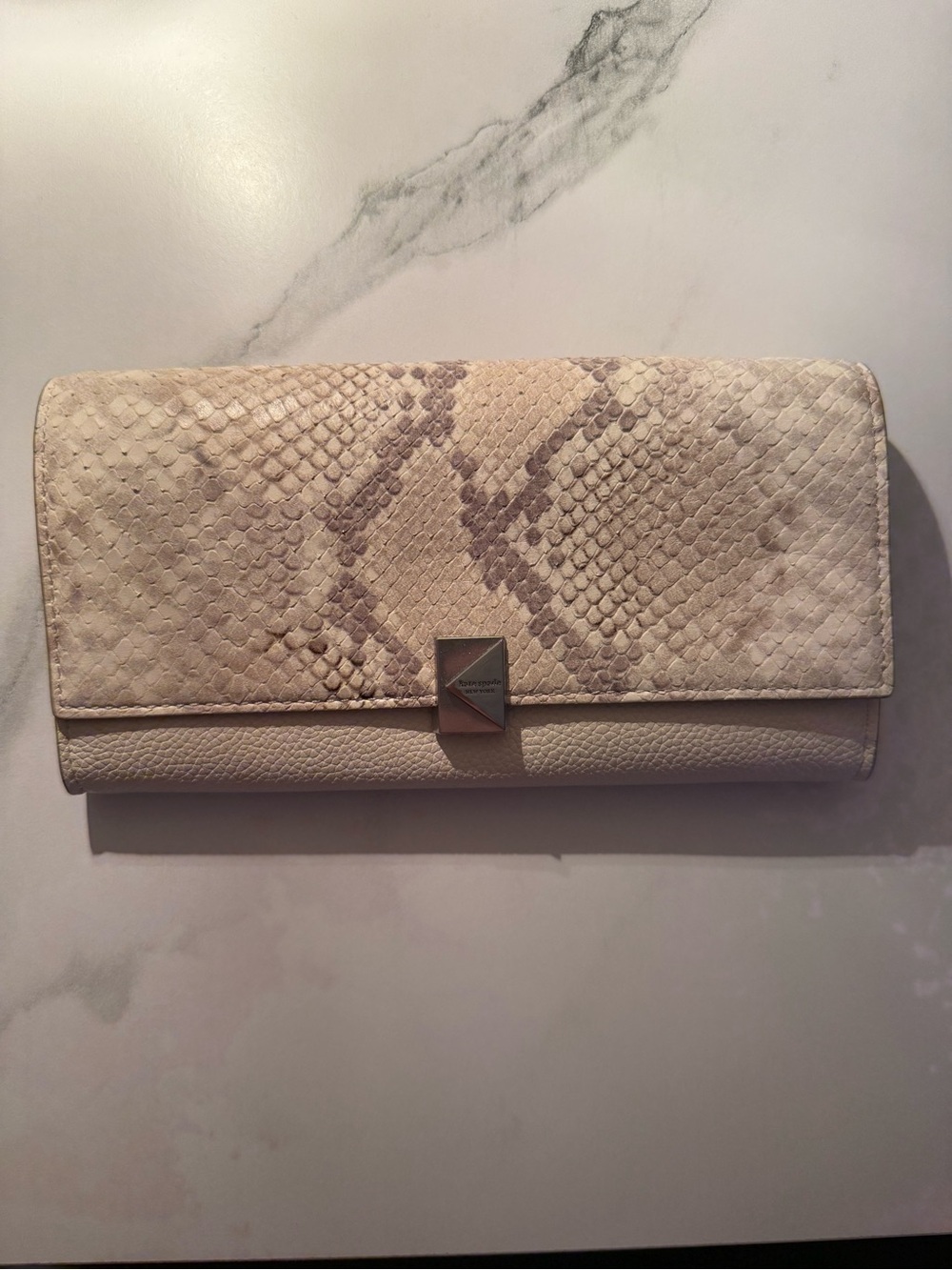 Kate Spade Deco Snake Embossed Large Flap Wallet
